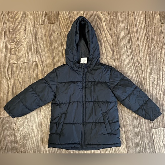 Unisex Hooded Blue Winter Puffer Coat Size 4/5  toddler coat - Picture 1 of 5